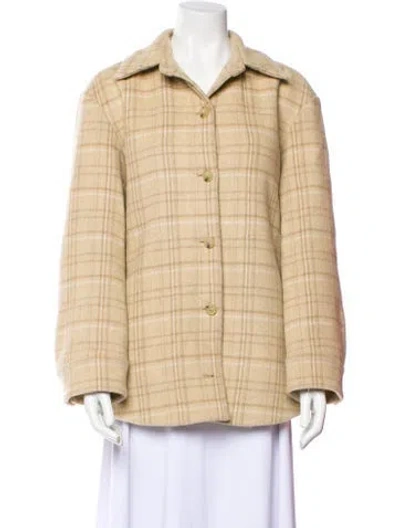 Pre-owned Vince Plaid Print Jacket In Neutral