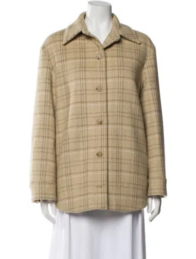 Pre-owned Vince Plaid Print Jacket In Neutral