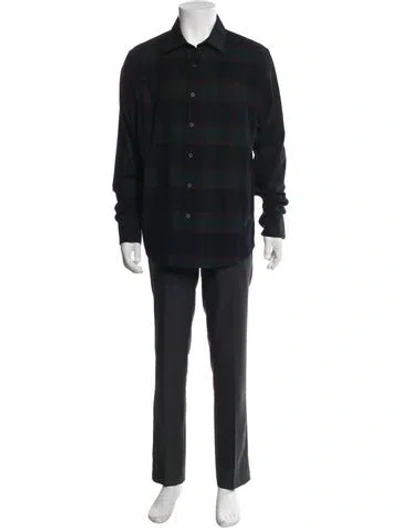 Pre-owned Vince Plaid Print Jacket W/ Tags In Black