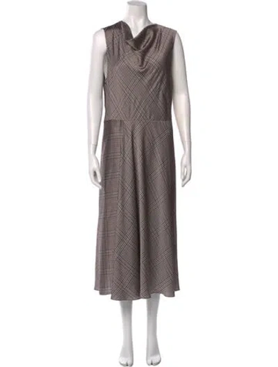 Pre-owned Vince Plaid Print Long Dress In Multi