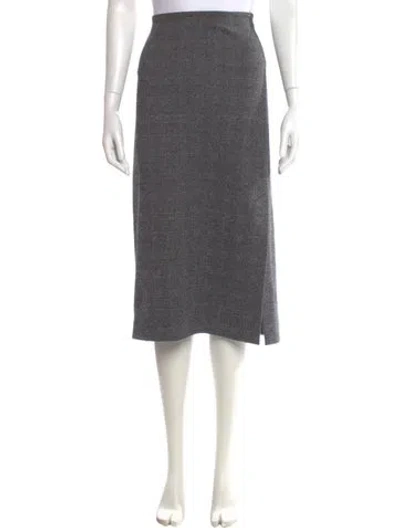 Pre-owned Vince Plaid Print Midi Length Skirt In Gray