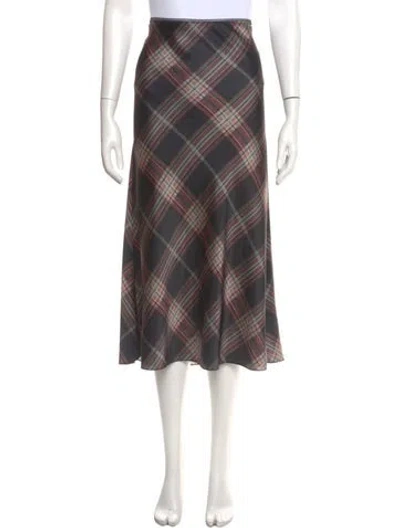 Pre-owned Vince Plaid Print Midi Length Skirt In Multi
