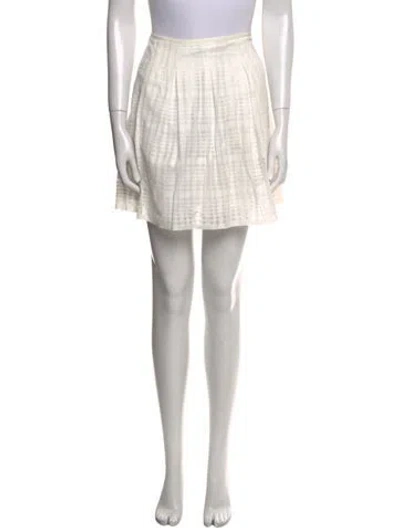 Pre-owned Vince Plaid Print Mini Skirt In Neutral