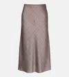 Vince Pressed Plaid Shaped Hem Skirt Multi Plaid In Multi