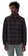 Vince Plaid Shirt Jacket Coastal Combo In Black