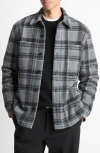 Vince Plaid Shirt Jacket In Multi