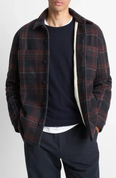 Vince Plaid Shirt Jacket In Multi