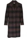 VINCE PLAID SINGLE-BREASTED COAT