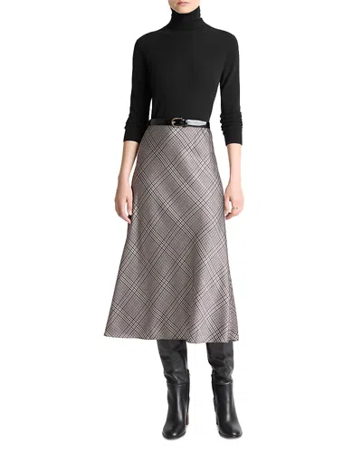 Vince Plaid Skirt In Gray
