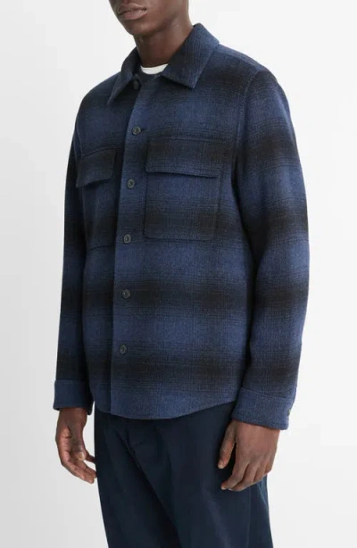 VINCE VINCE PLAID SPLITTABLE WOOL BLEND SHIRT JACKET