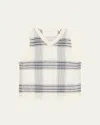 Vince Plaid V-neck Wool Sweater Vest In White