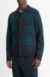 Vince Men's Plaid Button-down Sweater In Coastal Combo