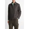 Vince Plaid Wool Blend Zip Jacket In Gray