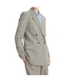 Vince Plaid Wool-blend Double-breasted Blazer In Gray
