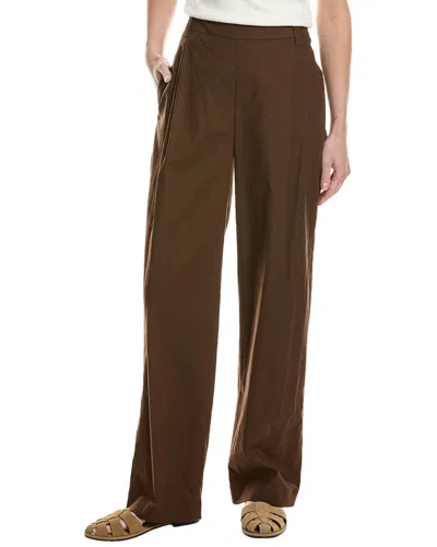 Vince Pleat Front Pull On Linen-blend Pant