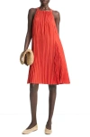 Vince Pleated Sleeveless A-line Dress In Pink