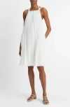 Vince Pleated A-line Halter Dress With Pockets In White