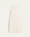 Vince Pleated A-line Halter Dress With Pockets In White