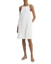 Vince Pleated A-line Halter Dress With Pockets In White