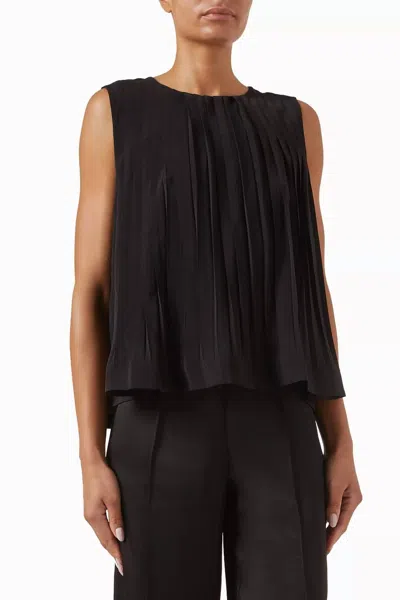 Vince Pleated A-line Top In Black