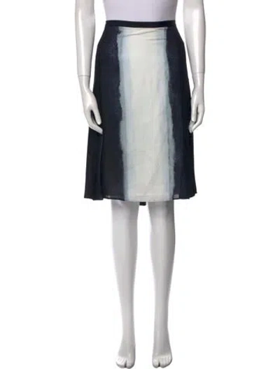 Pre-owned Vince Pleated Accents Knee-length Skirt In Blue