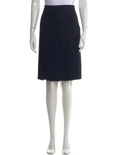 Pre-owned Vince Pleated Accents Knee-length Skirt In Blue