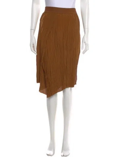 Pre-owned Vince Pleated Accents Knee-length Skirt In Brown