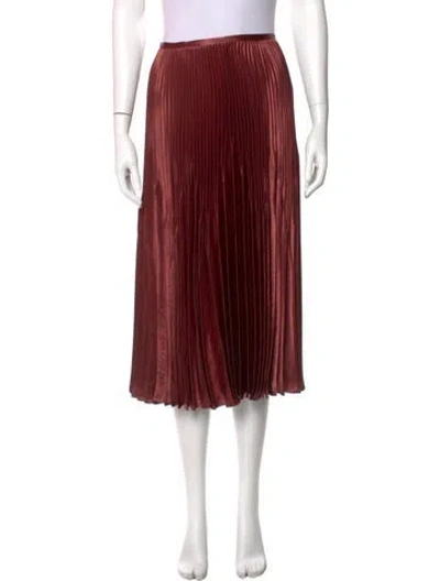 Pre-owned Vince Pleated Accents Knee-length Skirt In Burgundy
