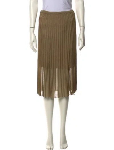 Pre-owned Vince Pleated Accents Knee-length Skirt In Gold