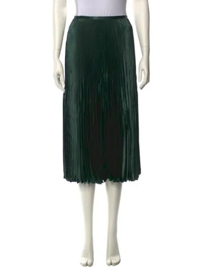 Pre-owned Vince Pleated Accents Knee-length Skirt In Green