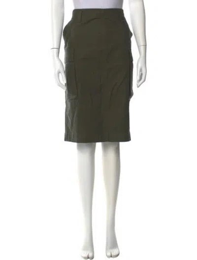 Pre-owned Vince Pleated Accents Knee-length Skirt In Green