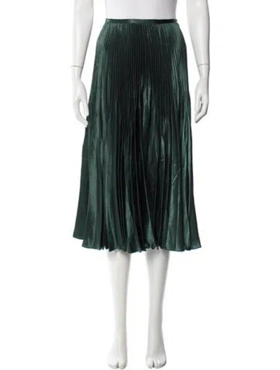 Pre-owned Vince Pleated Accents Knee-length Skirt In Green