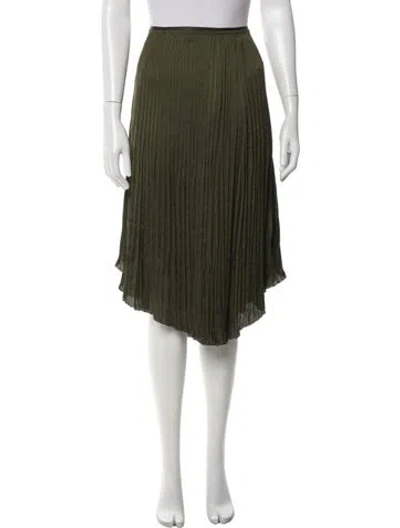 Pre-owned Vince Pleated Accents Knee-length Skirt In Green