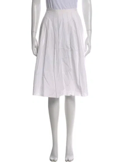 Pre-owned Vince Pleated Accents Knee-length Skirt In White