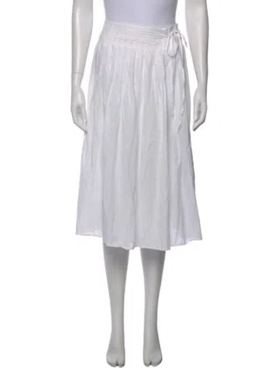 Pre-owned Vince Pleated Accents Knee-length Skirt In White