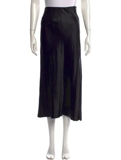 Pre-owned Vince Pleated Accents Long Skirt In Black