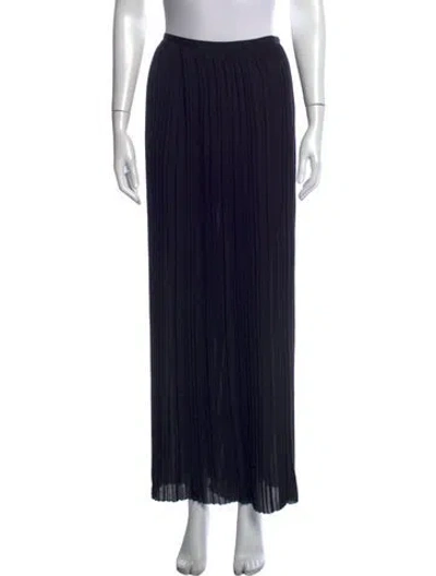 Pre-owned Vince Pleated Accents Long Skirt In Black/blue