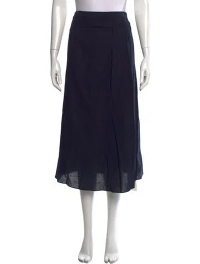 Pre-owned Vince Pleated Accents Long Skirt In Blue