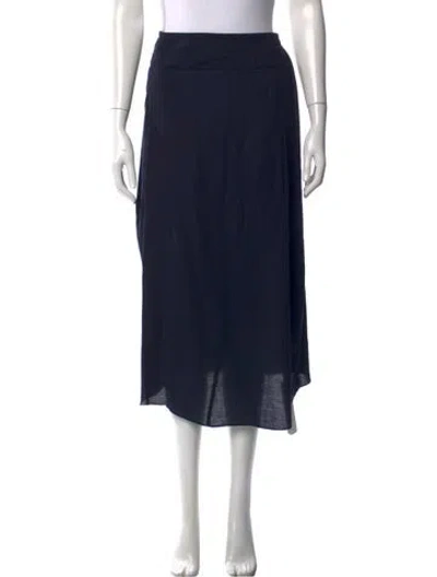 Pre-owned Vince Pleated Accents Long Skirt In Blue