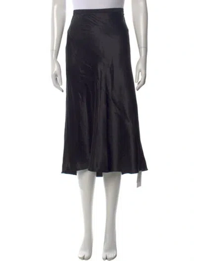 Pre-owned Vince Pleated Accents Midi Length Skirt In Black