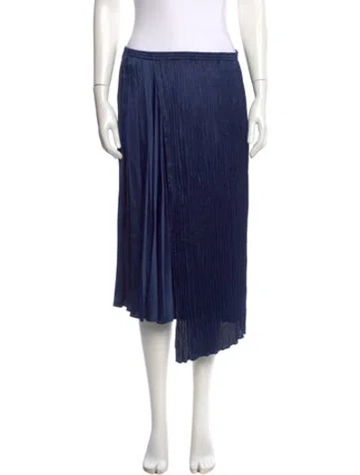 Pre-owned Vince Pleated Accents Midi Length Skirt In Blue