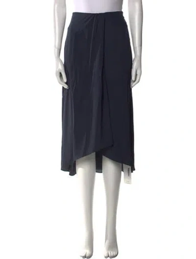 Pre-owned Vince Pleated Accents Midi Length Skirt In Blue