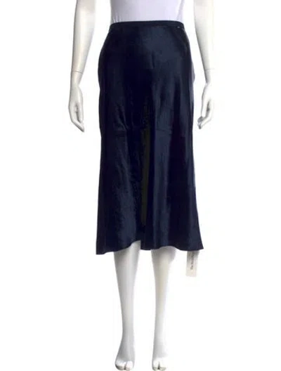 Pre-owned Vince Pleated Accents Midi Length Skirt In Blue