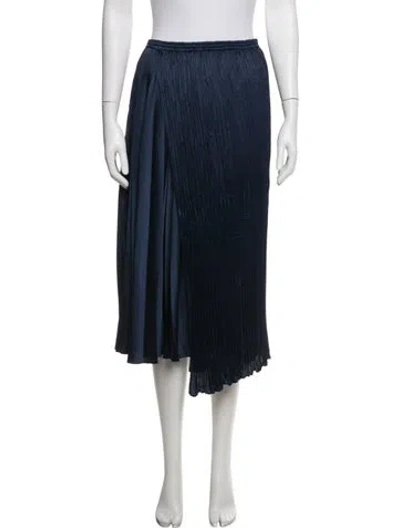 Pre-owned Vince Pleated Accents Midi Length Skirt In Blue