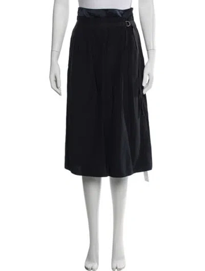 Pre-owned Vince Pleated Accents Midi Length Skirt In Blue