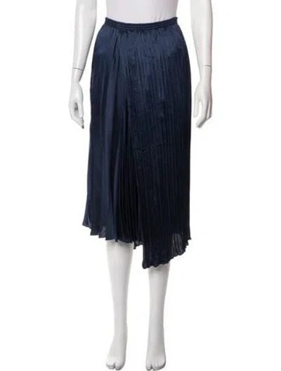 Pre-owned Vince Pleated Accents Midi Length Skirt In Blue