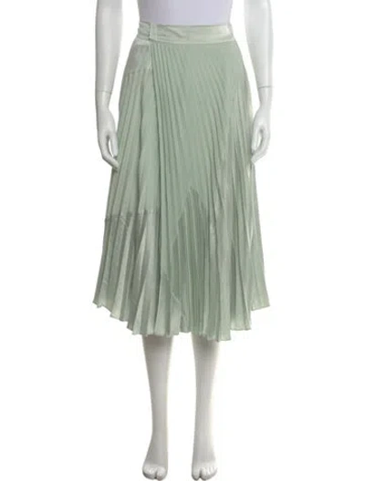Pre-owned Vince Pleated Accents Midi Length Skirt In Green