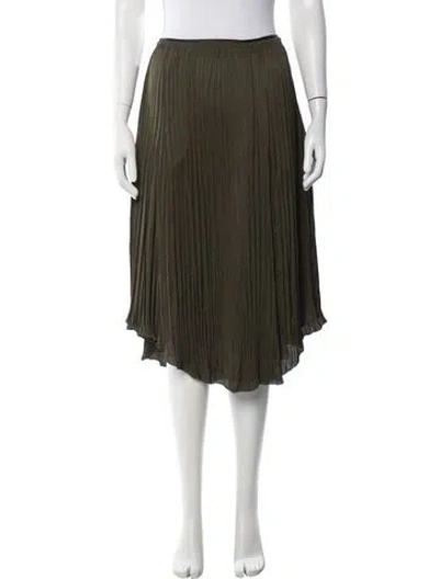 Pre-owned Vince Pleated Accents Midi Length Skirt In Green