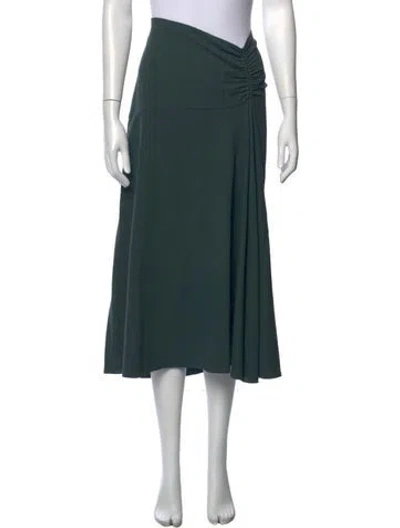 Pre-owned Vince Pleated Accents Midi Length Skirt In Green