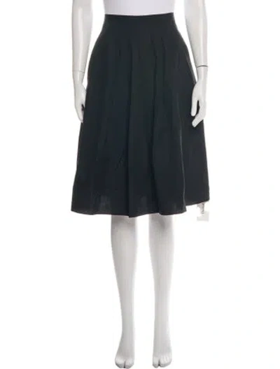 Pre-owned Vince Pleated Accents Midi Length Skirt In Green
